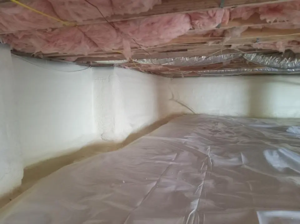 Crawl space encapsulation with closed-cell spray foam for Roof Waterproofing in Augusta
